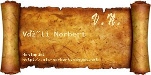 Váli Norbert névjegykártya
