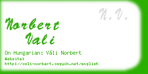 norbert vali business card