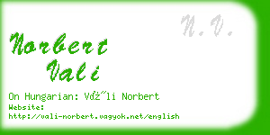 norbert vali business card